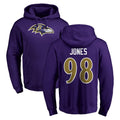 B.Ravens #98 Travis Jones Player Purple Salute to Service Pullover Hoodie Qdoa Stitched Jerseys