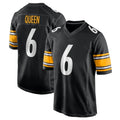 P.Steelers #6 Patrick Queen Player Black Home Game Qdoa Stitched Jerseys