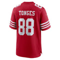 Qdoa SF.49ers #88 Jake Tonges Scarlet Team Game Jersey