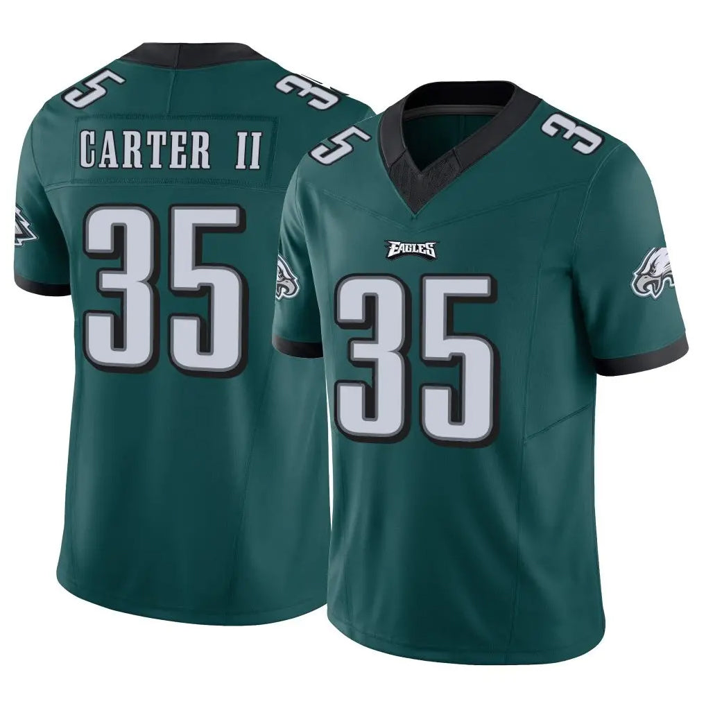 P.Eagles #35 Michael Carter II Player Team Color Green Limited Vapor F.U.S.E. Home Game Qdoa Stitched Jerseys