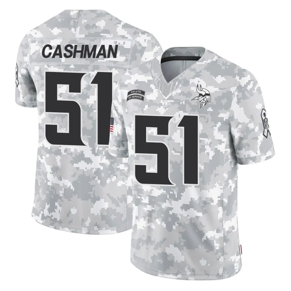 M.Vikings #51 Blake Cashman Player Arctic Camo Salute To Service Limited Game Qdoa Stitched Jerseys