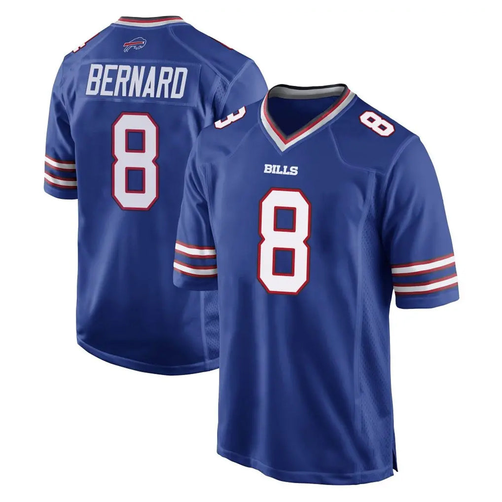 B.Bills #8 Terrel Bernard Player Royal Home Game Qdoa Stitched Jerseys