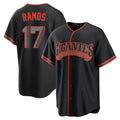 SF.Giants #17 Heliot Ramos Player Black Alternate Limited Qdoa Stitched Jerseys