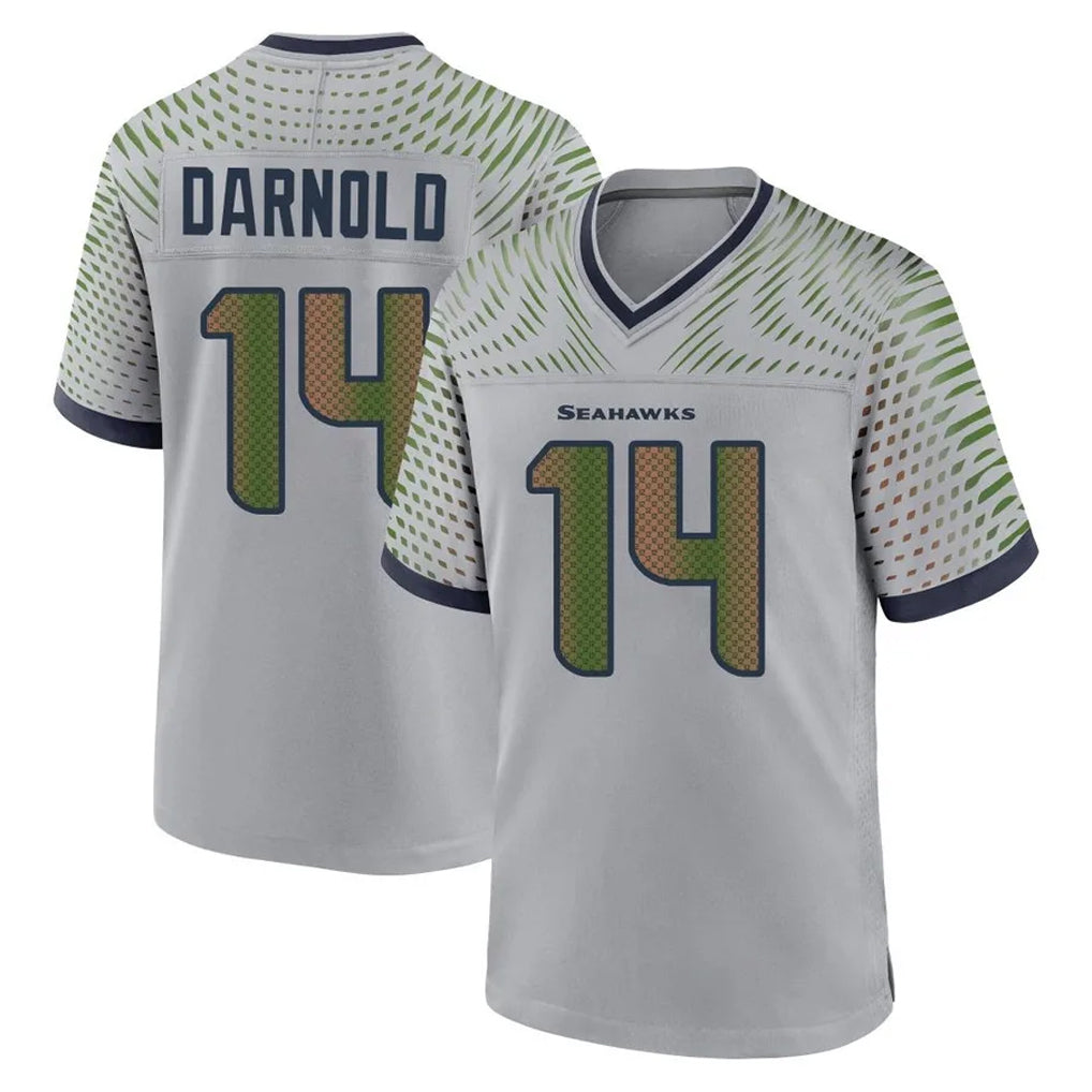 S.Seahawks #14 Sam Darnold Player Grey 2025 Rivalries Collection Home Game Qdoa Stitched Jerseys