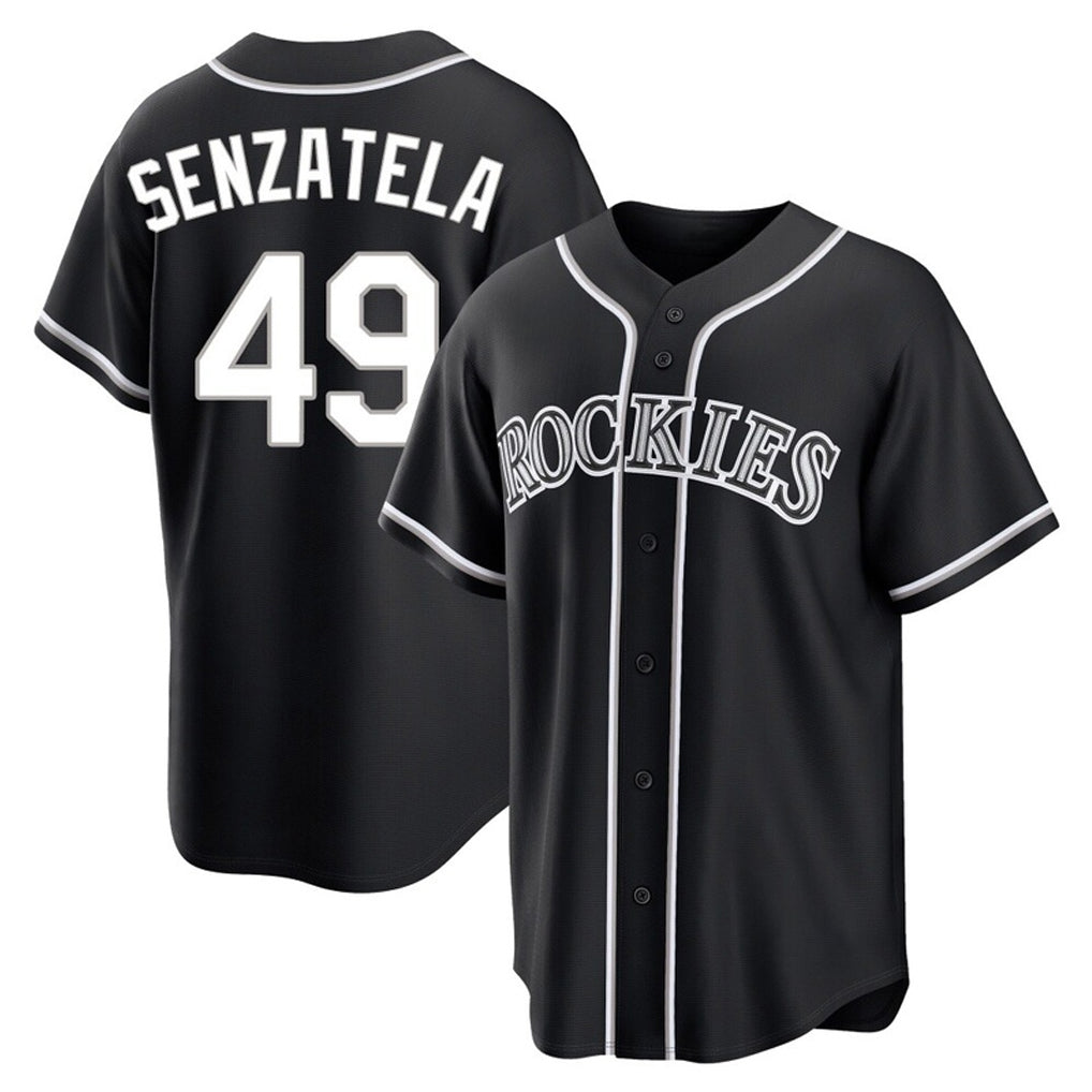 C.Rockies #49 Antonio Senzatela Player Black Fashion Out Home Game Qdoa Stitched Jerseys