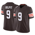 C.Browns #9 Grant Delpit Player Brown Vapor F.U.S.E. Limited Home Game Qdoa Stitched Jerseys