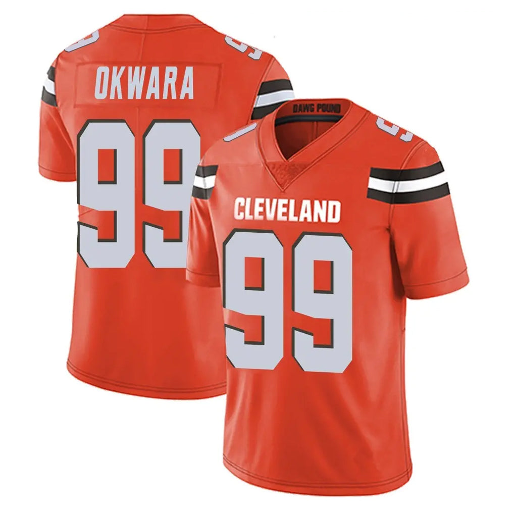 C.Browns #99 Julian Okwara Player Orange Alternate Vapor Untouchable Limited Home Game Qdoa Stitched Jerseys