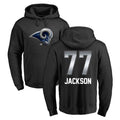 LA.Rams #77 Alaric Jackson Player Black Pullover Hoodie Limited Game Qdoa Stitched Jerseys