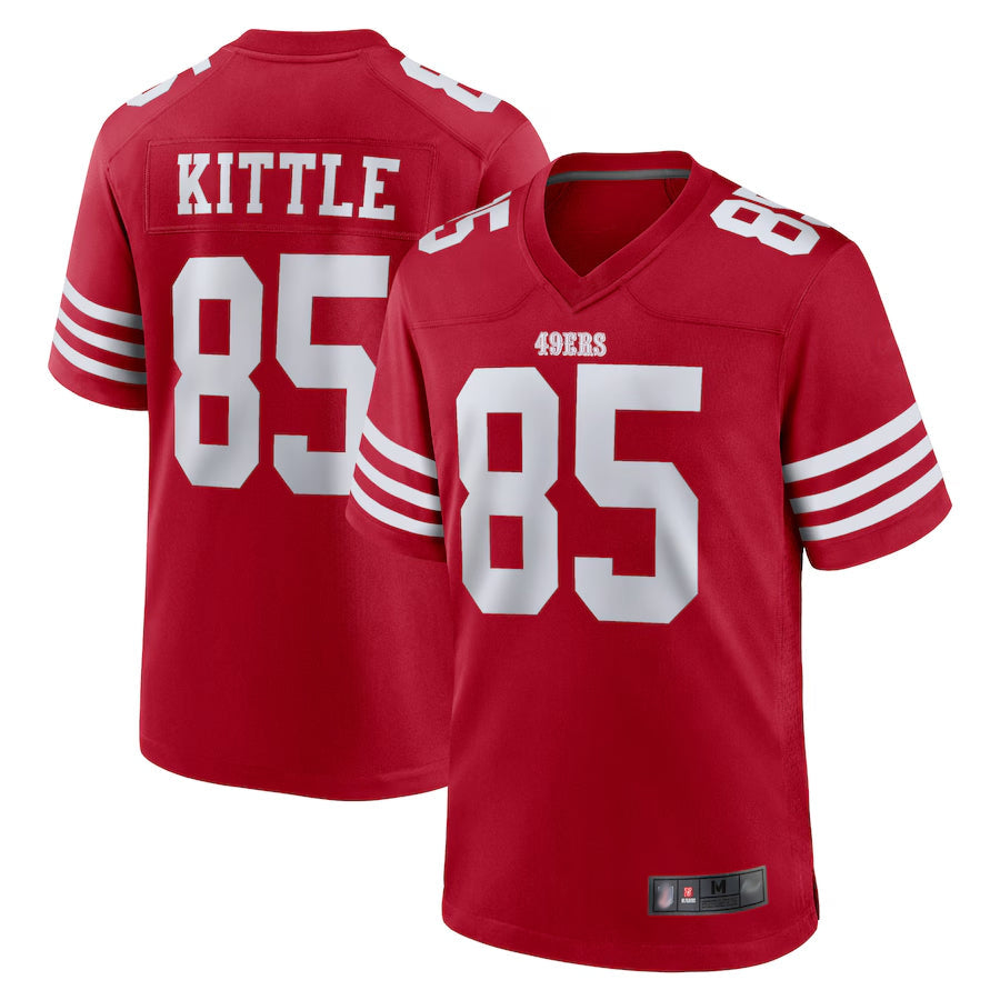 Qdoa SF.49ers #85 George Kittle Player Scarlet Player Game Stitched Jerseys