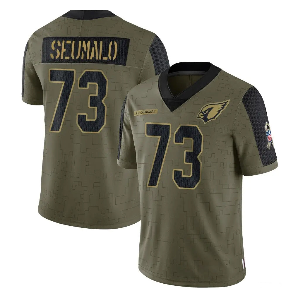 A.Cardinals #73 Isaac Seumalo Player Olive Salute To Service Limited Game Qdoa Stitched Jerseys
