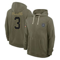 D.Cowboys #3 George Pickens Player Olive Salute to Service Pullover Hoodies Limited Qdoa Stitched Jerseys
