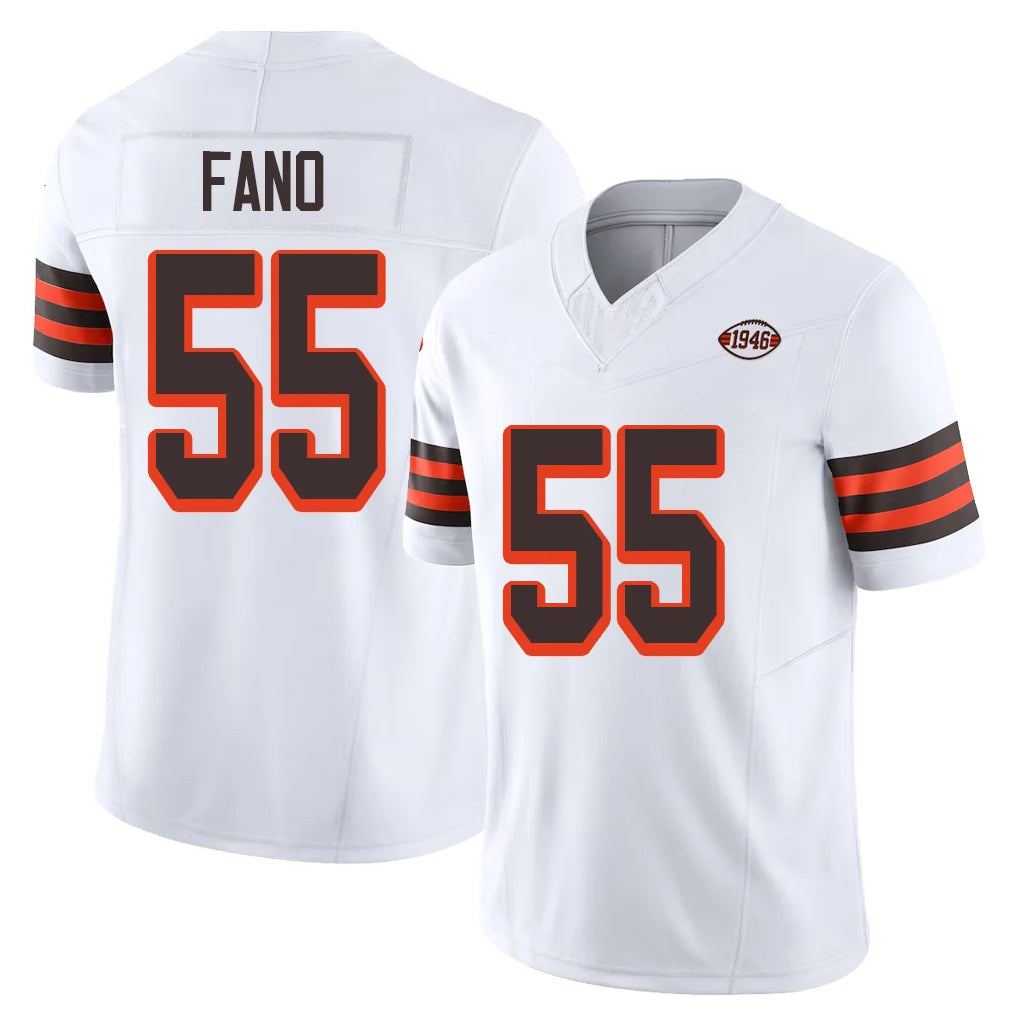 C.Browns #55 Spencer Fano Player White Limited Vapor F.U.S.E. Alternate Game Qdoa Stitched Jerseys
