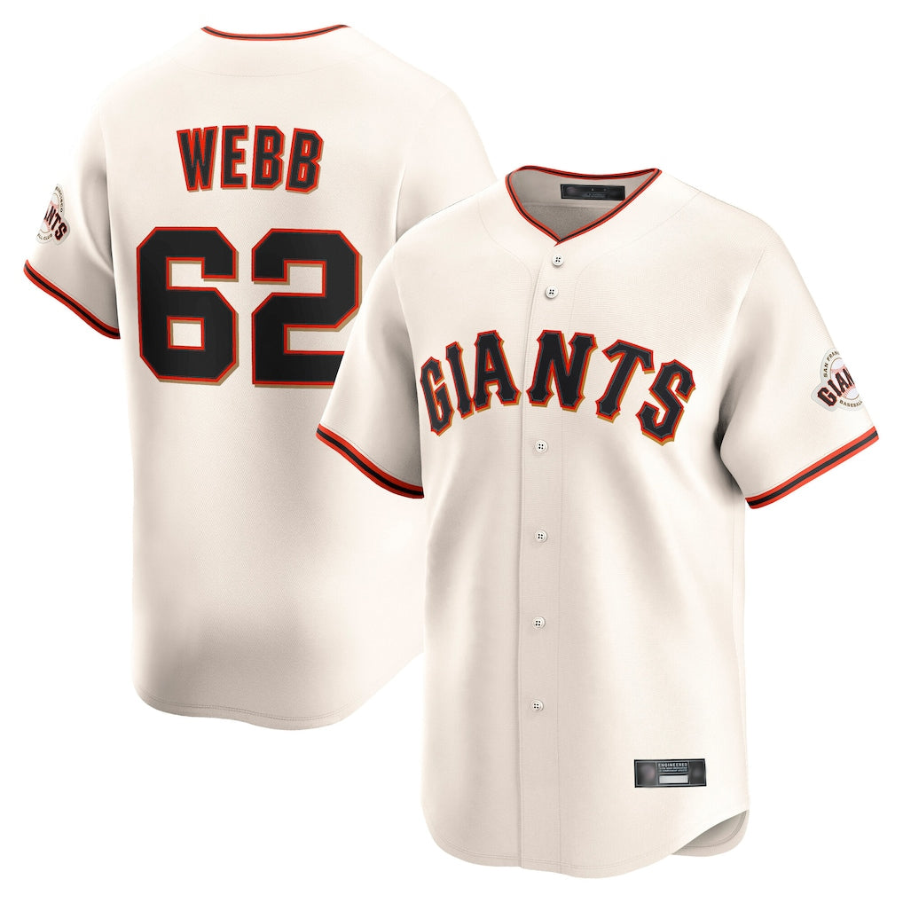 SF.Giants #62 Logan Webb Player Cream Home Limited Qdoa Stitched Jerseys