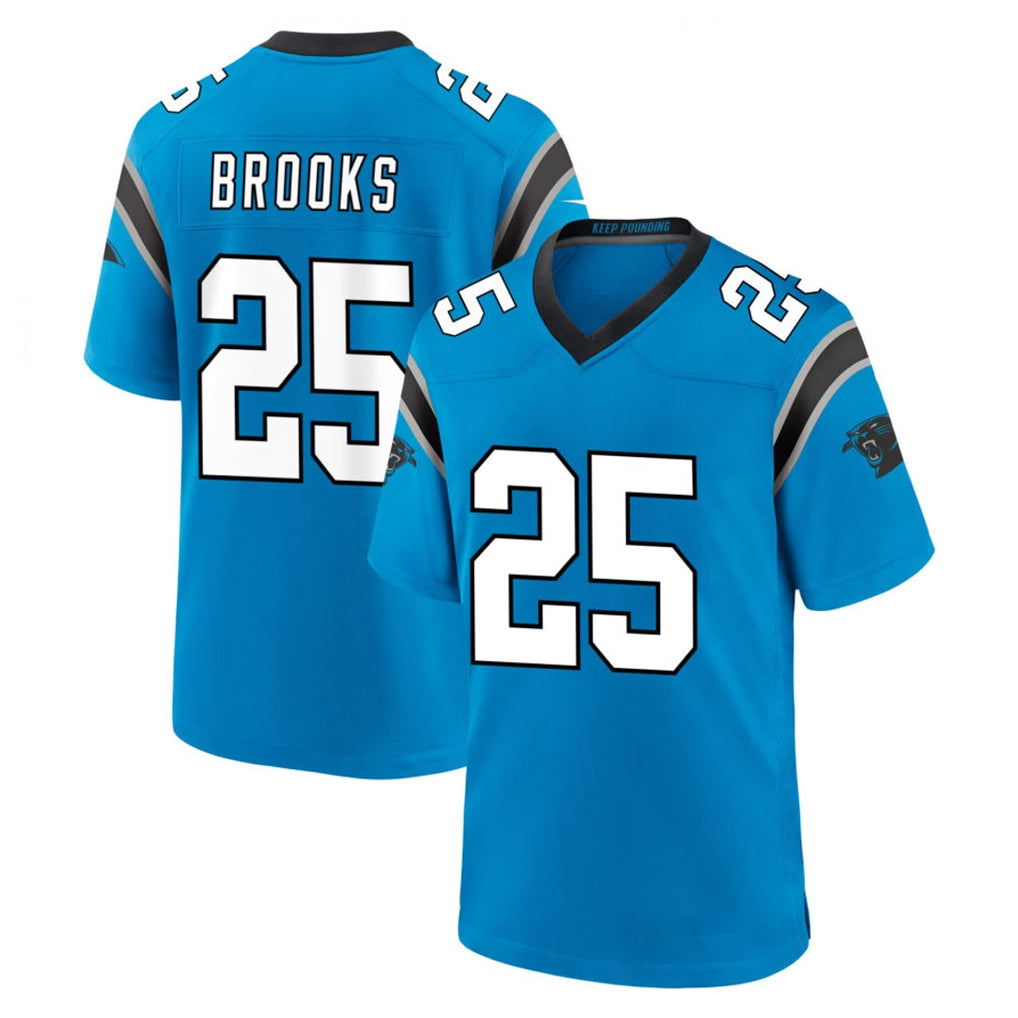 C.Panthers #25 Jonathon Brooks Player Blue Home Game Qdoa Stitched Jerseys