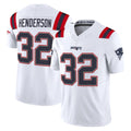 NE.Patriots #32 TreVeyon Henderson Player White Limited Vapor F.U.S.E. Home Game Qdoa Stitched Jerseys