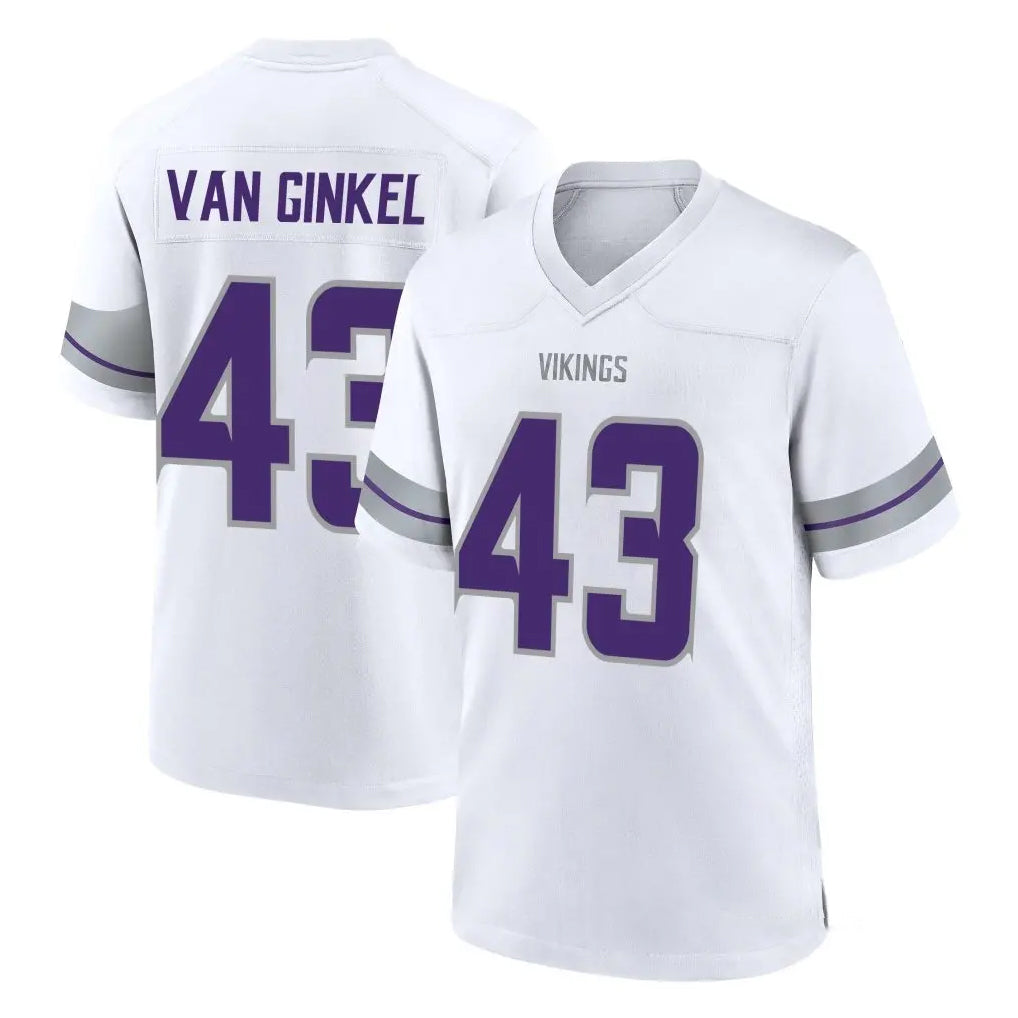 M.Vikings #43 Andrew Van Ginkel Player White Alternate Home Game Qdoa Stitched Jerseys