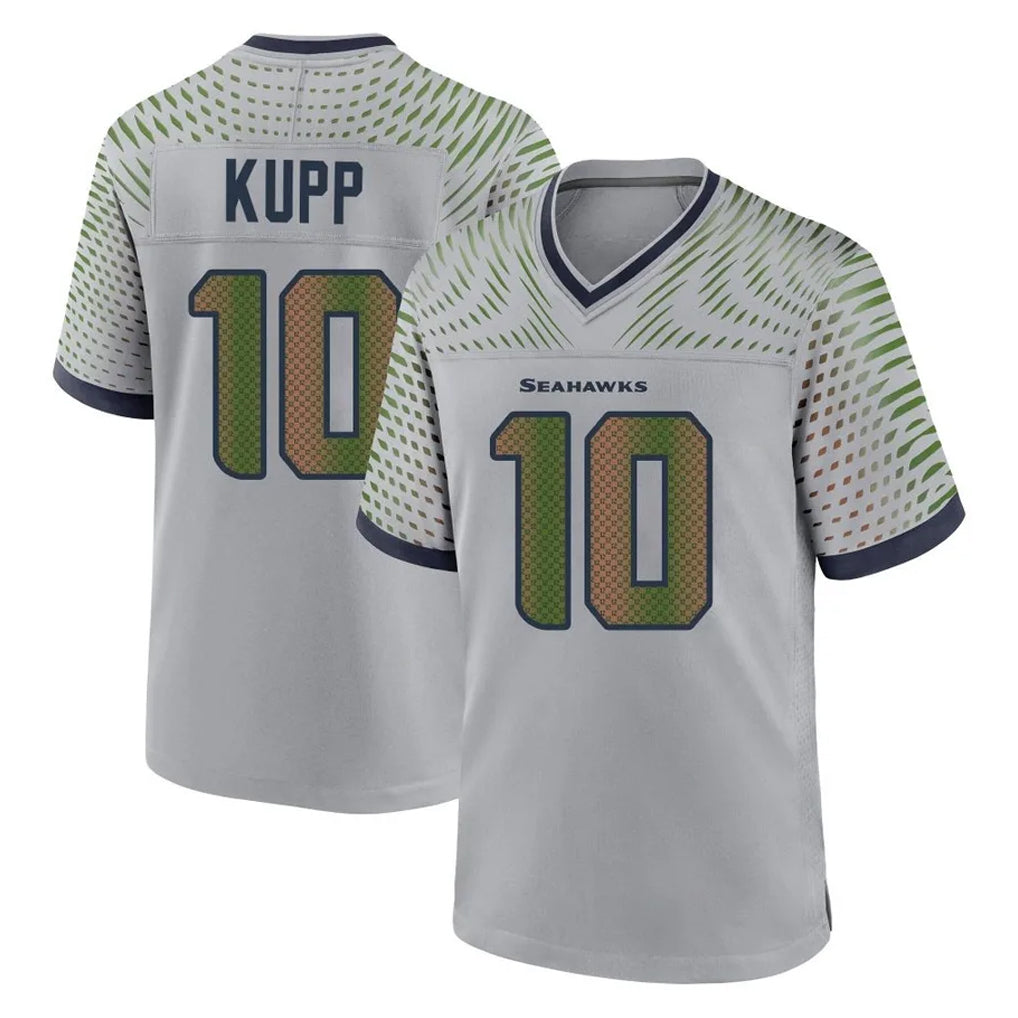 S.Seahawks #10 Cooper Kupp Player Grey 2025 Rivalries Collection Home Game Qdoa Stitched Jerseys