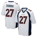 D.Broncos #27 J.K. Dobbins Player White Game Qdoa Stitched Jerseys
