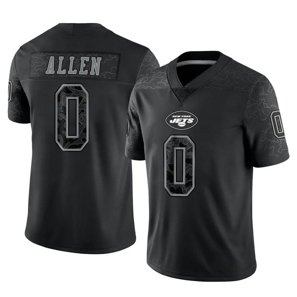 NY.Jets #0 Braelon Allen Player Stealth Black Limited Reflective Home Game Qdoa Stitched Jerseys