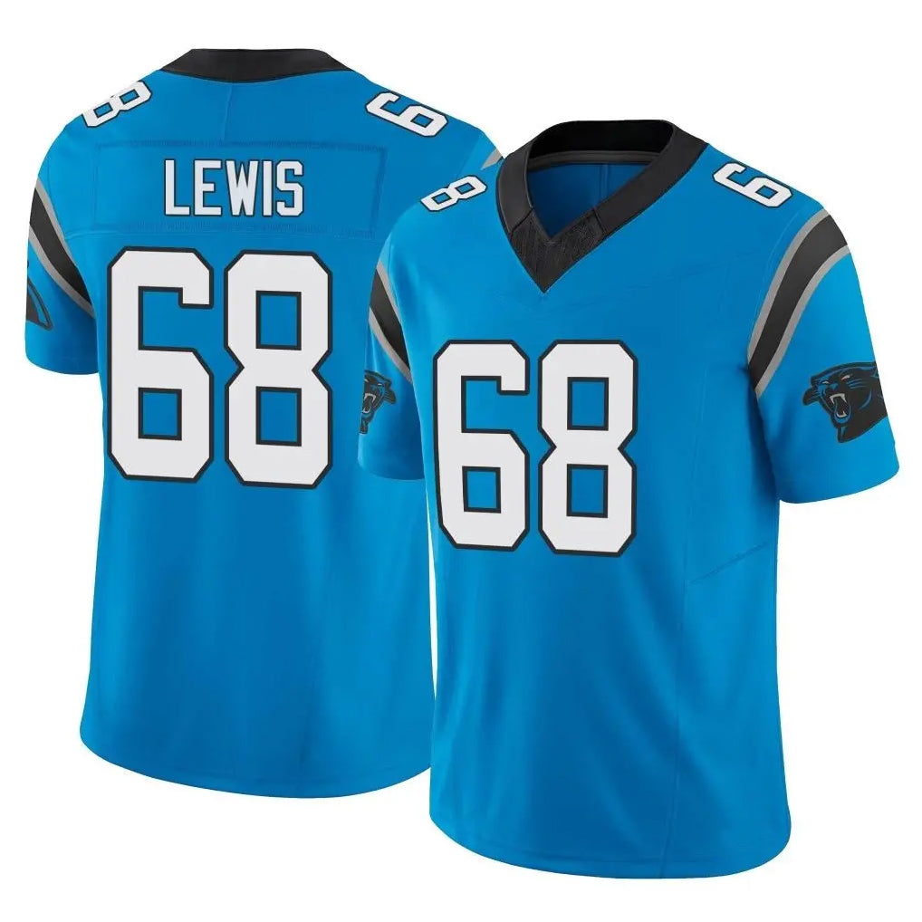 C.Panthers #68 Damien Lewis Player Blue Vapor F.U.S.E. Limited Home Game Qdoa Stitched Jerseys