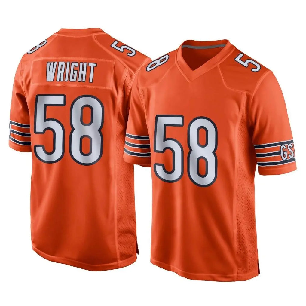 C.Bears #58 Darnell Wright Player Orange Home Game Qdoa Stitched Jerseys