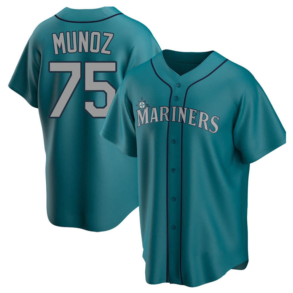 S.Mariners #75 Andres Munoz Player Teal Home Game Qdoa Stitched Jerseys