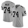 LV.Raiders #74 Kolton Miller Player Gray Vapor Limited Home Game Qdoa Stitched Jerseys