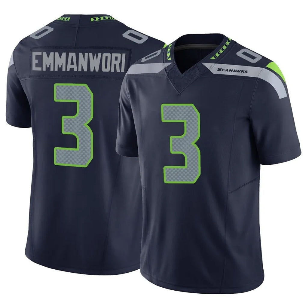 S.Seahawks #3 Nick Emmanwori Player Navy Limited Vapor F.U.S.E. Home Game Qdoa Stitched Jerseys
