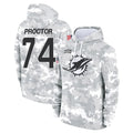 M.Dolphins #74 Kadyn Proctor Player Arctic Camo Salute to Service Hoodies Limited Game Qdoa Stitched Jerseys
