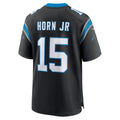 Qdoa C.Panthers #15 Jimmy Horn Jr Black Team Game Jersey