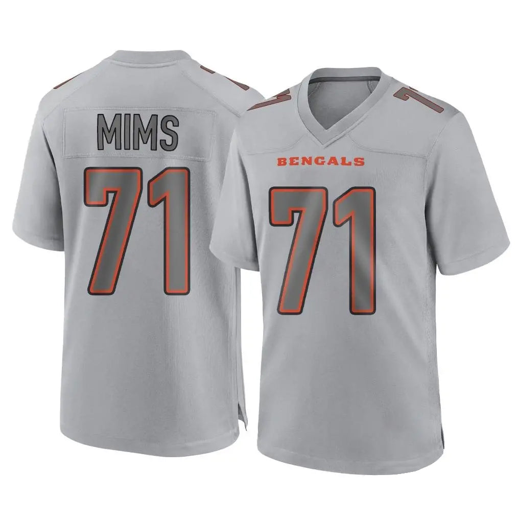C.Bengals #71 Amarius Mims Player Gray Atmosphere Fashion Game Qdoa Stitched Jerseys