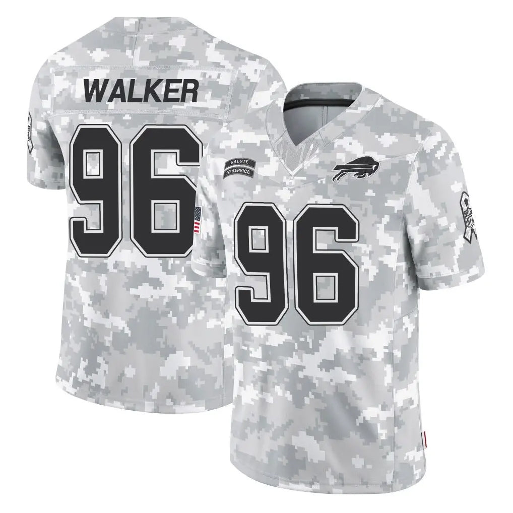 B.Bills #96 Deone Walker Player Arctic Camo Salute to Service Limited Game Qdoa Stitched Jerseys
