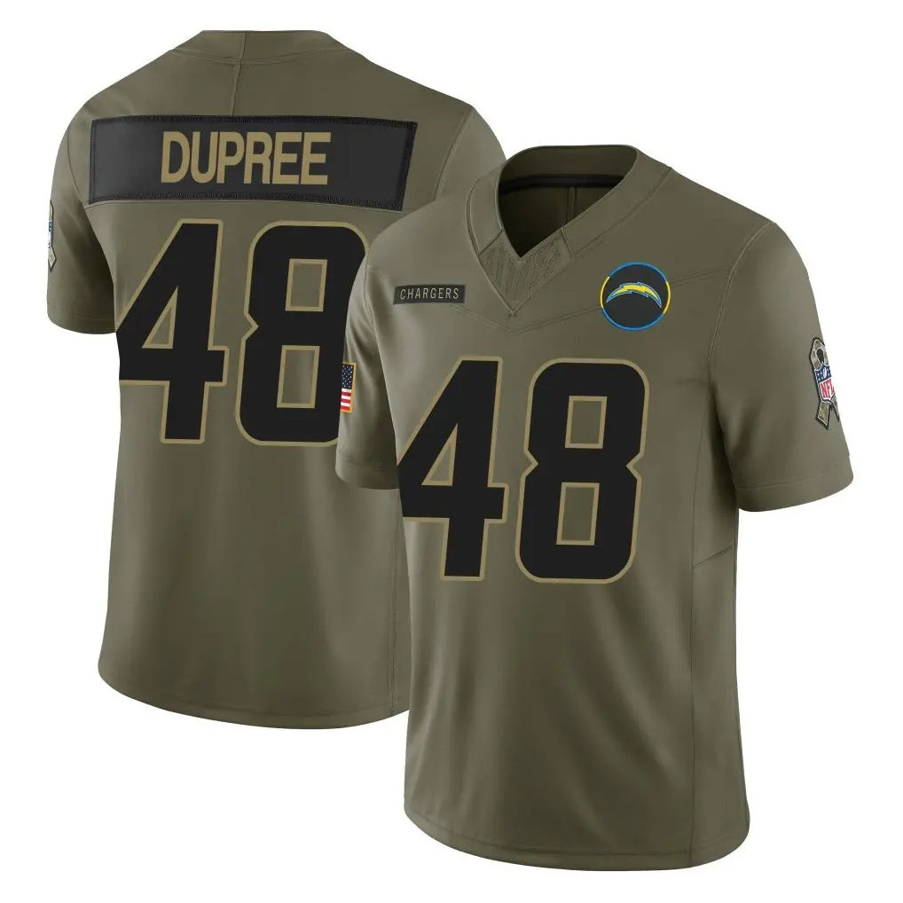 LA.Chargers #48 Bud Dupree Player Olive 2025 Salute To Service Limited Game Qdoa Stitched Jerseys