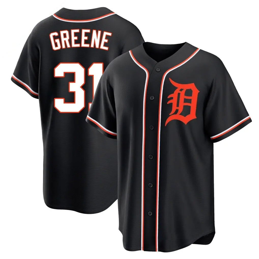 D.Tigers #31 Riley Greene Player Black Fashion Out Home Game Qdoa Stitched Jerseys