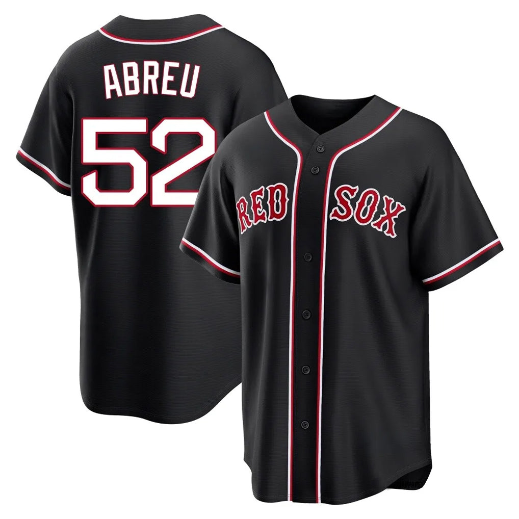 B.Red Sox #52 Wilyer Abreu Player Black Out Home Game Qdoa Stitched Jerseys
