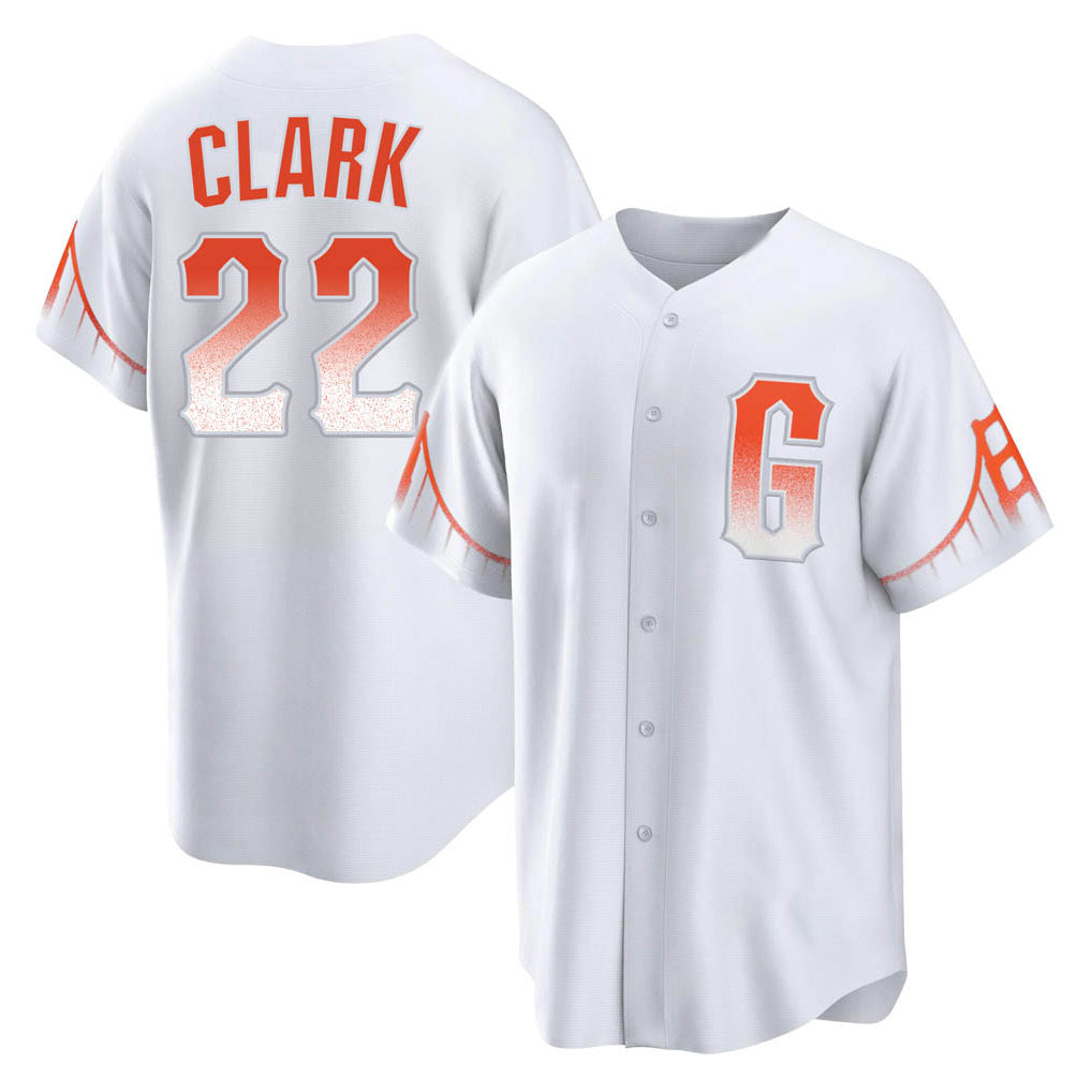 SF.Giants #22 Will Clark Player White City Connect Home Game Qdoa Stitched Jerseys