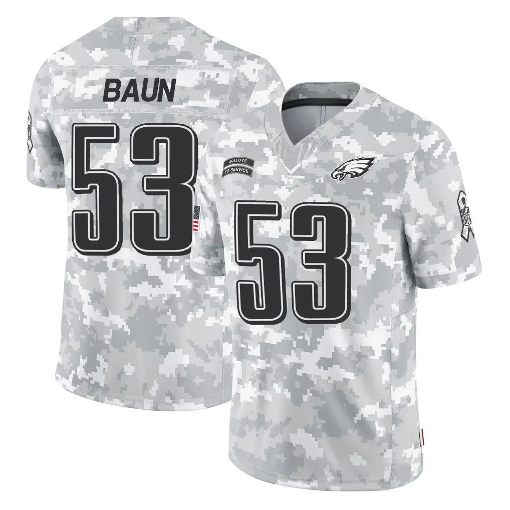 P.Eagles #53 Zack Baun Player Arctic Camo Salute to Service Limited Game Qdoa Stitched Jerseys