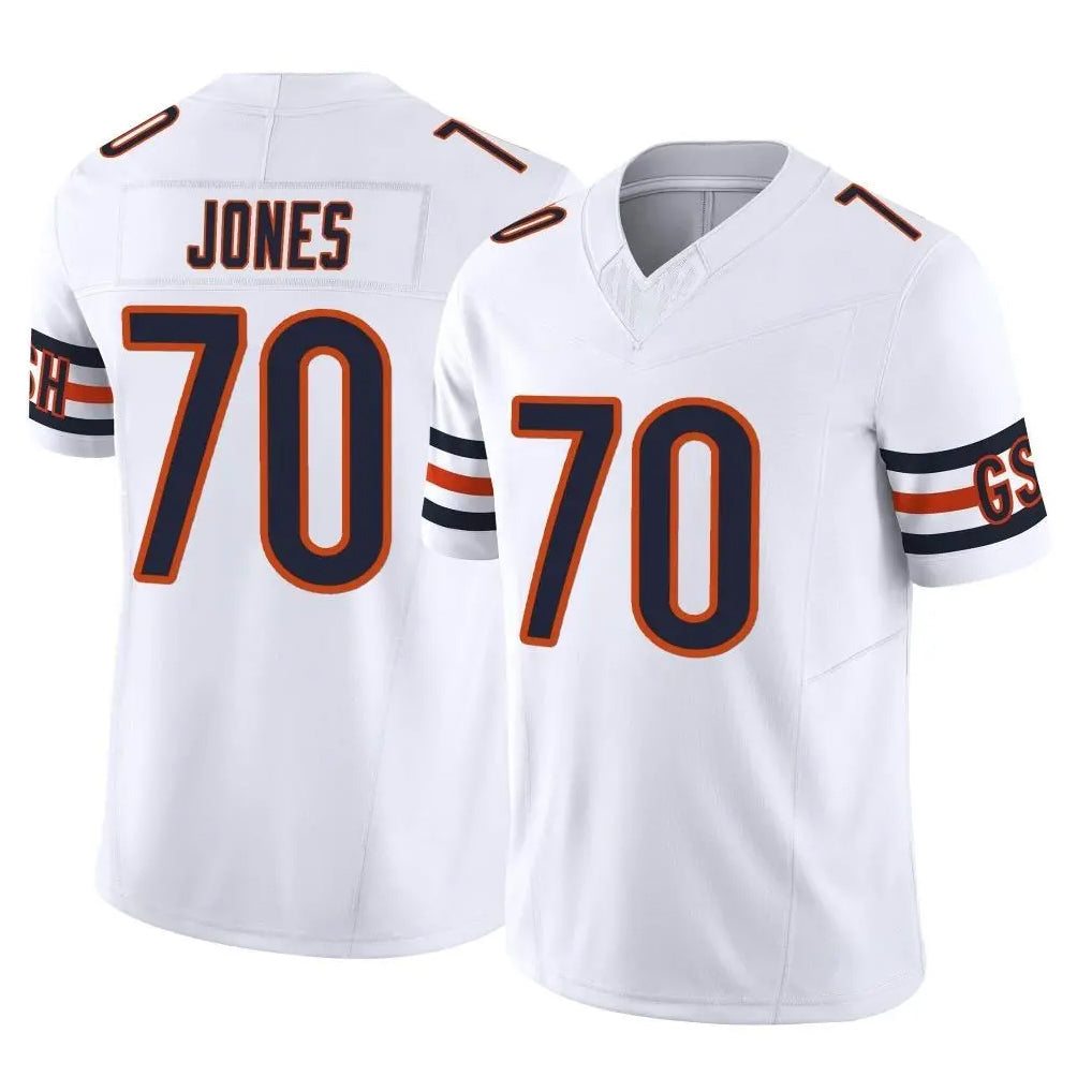 C.Bears #70 Braxton Jones Player White Vapor F.U.S.E. Limited Home Game Qdoa Stitched Jerseys