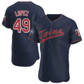 M.Twins #49 Pablo Lopez Player Navy 60th Home Limited Elite Qdoa Stitched Jerseys