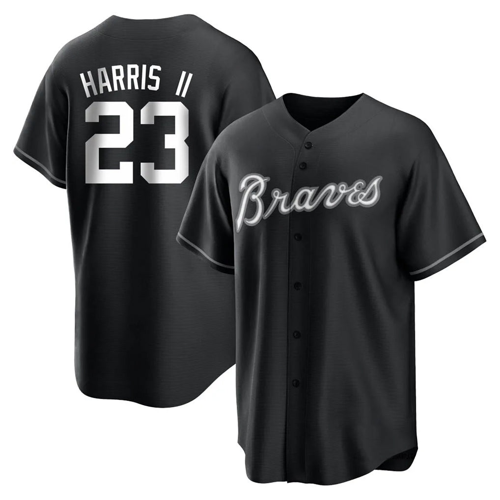 A.Braves #23 Michael Harris II Player Black Home Game Qdoa Stitched Jerseys