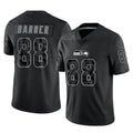 S.Seahawks #88 AJ Barner Player Black Limited Reflective Home Game Qdoa Stitched Jerseys