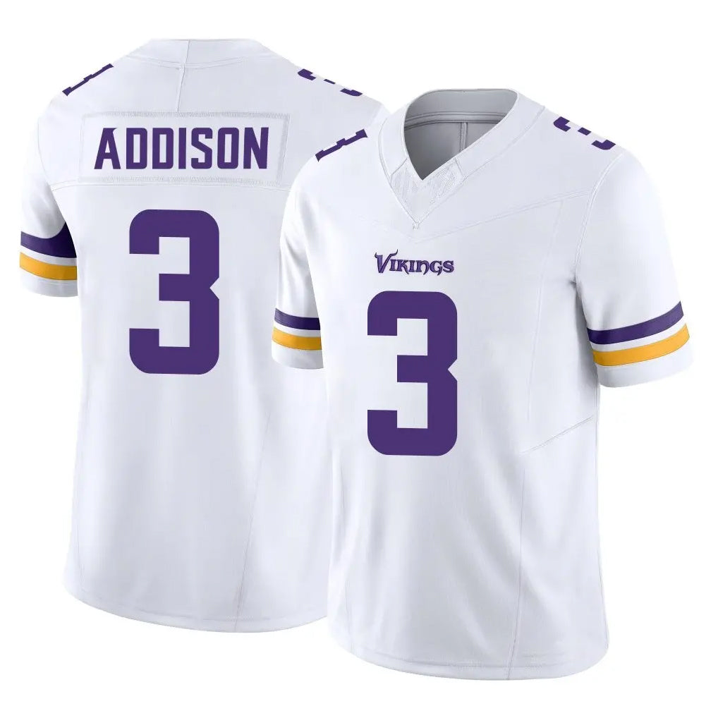 M.Vikings #3 Jordan Addison Player White Limited Vapor F.U.S.E. Home Game Qdoa Stitched Jerseys