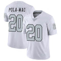 LV.Raiders #20 Isaiah Pola-Mao Player White Limited Color Rush Home Game Qdoa Stitched Jerseys