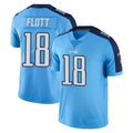T.Titans #18 Cor'Dale Flott Player Light Blue Limited Color Rush Home Game Qdoa Stitched Jerseys