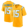 LA.Chargers #15 Ladd McConkey Player Gold Home Game Qdoa Stitched Jerseys