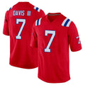 NE.Patriots #7 Carlton Davis III Player Red Home Game Qdoa Stitched Jerseys