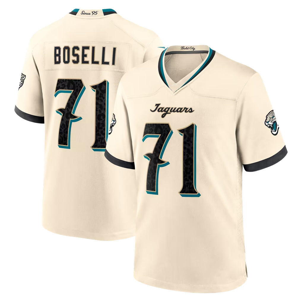 J.Jaguars #71 Tony Boselli?Player Natural 2026 Rivalries Collection Game Qdoa Stitched Jerseys