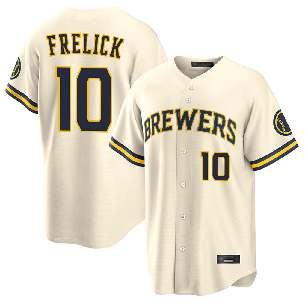 M.Brewers #10 Sal Frelick Player Cream Home Limited Qdoa Stitched Jerseys