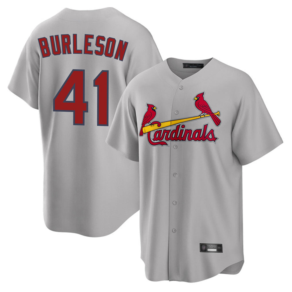 St. Louis Cardinals #41 Alec Burlesona Player Gray Home Game Qdoa Stitched Jerseys