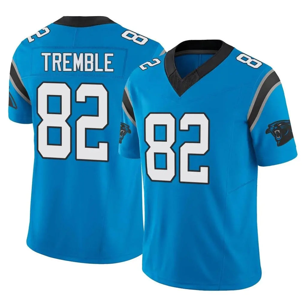 C.Panthers #82 Tommy Tremble Player Blue Vapor F.U.S.E. Limited Home Game Qdoa Stitched Jerseys